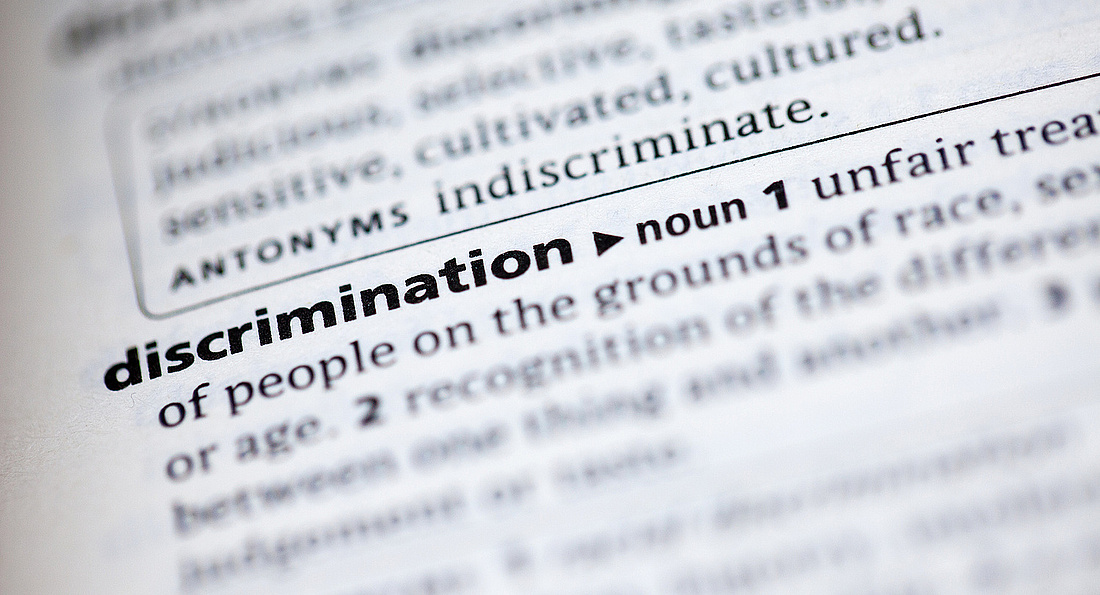 Textausschnitt eines englichen Wörterbuchs: discrimination