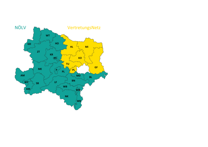 Grafik: Niederösterreichische Landkarte. 