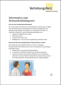 Foto des Informationsblattes: Information zum Heimaufenthaltsgesetz